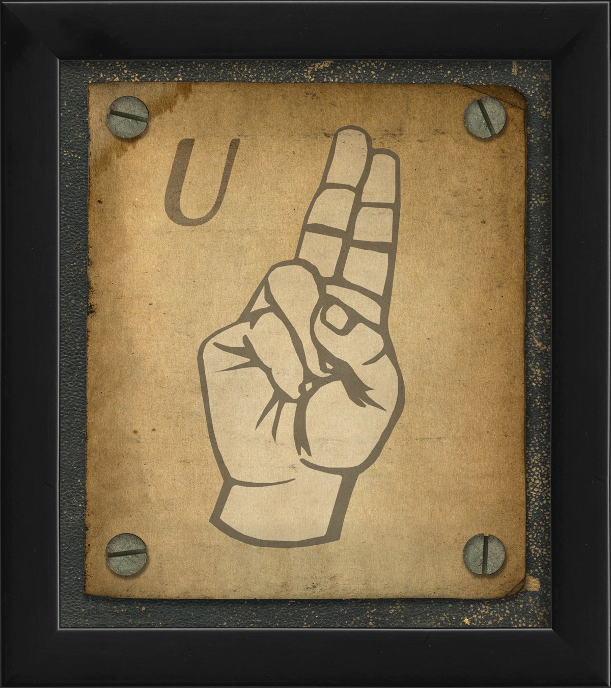 Artwork Factory 17791 EB Sign Language U Framed Print