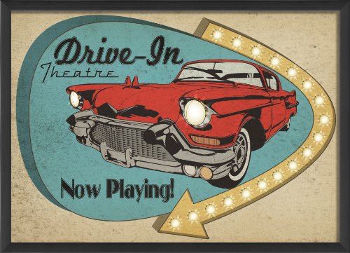 Artwork Factory 17962 EB Drive In Sign Framed Print