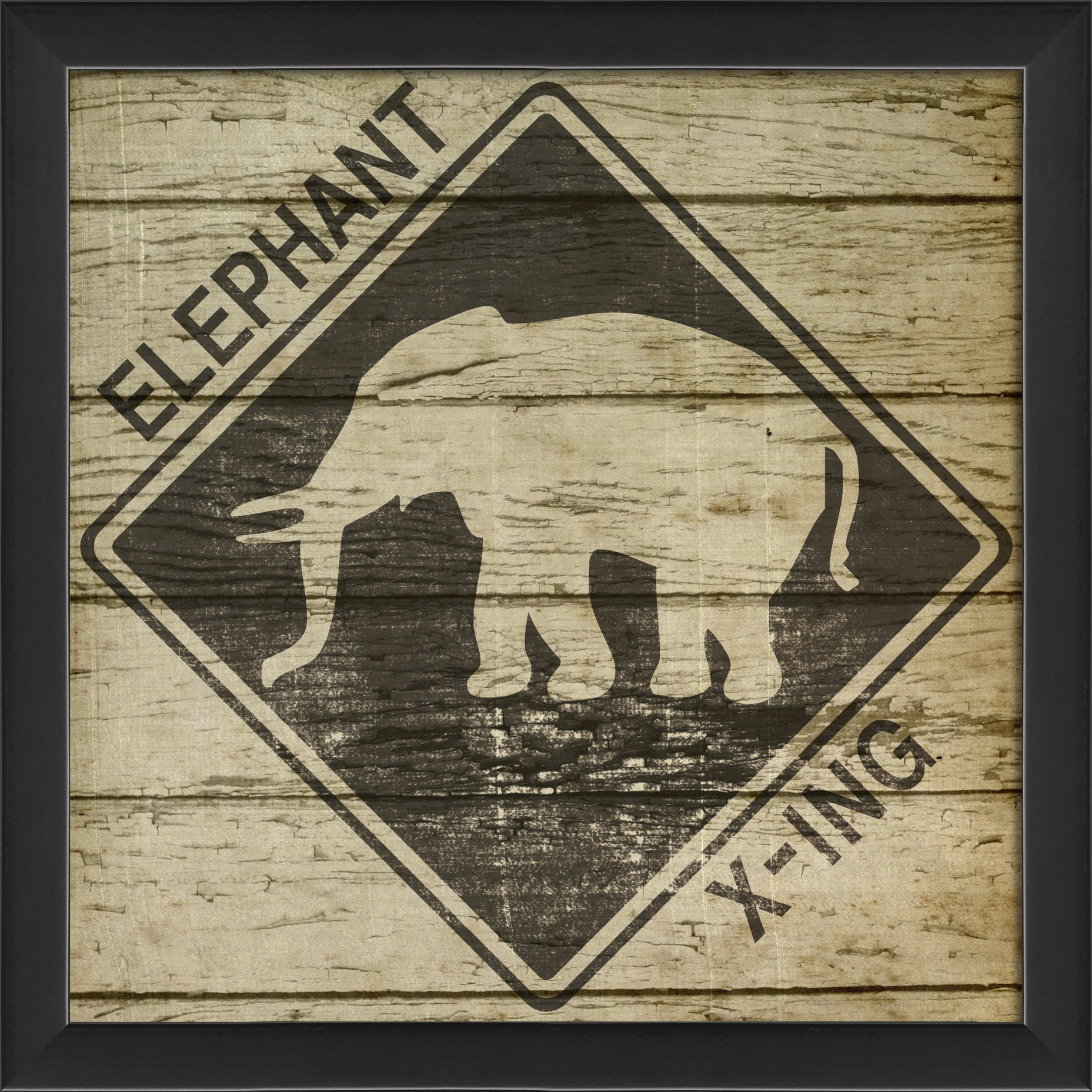Artwork Factory  Elephant Xing Framed Print