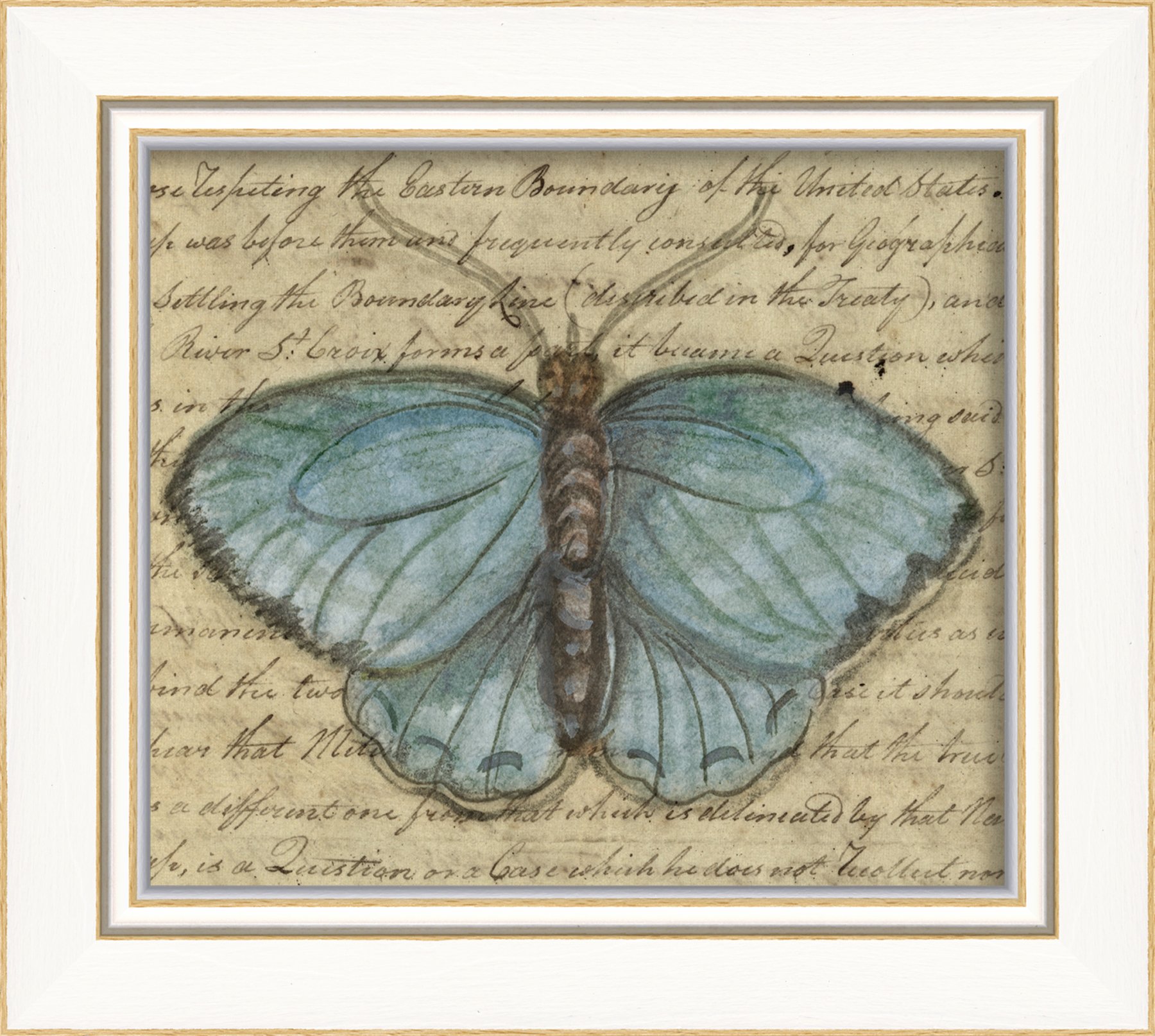 Artwork Factory 86492 KI Blue Butterfly Framed Print