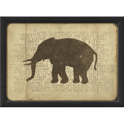 Artwork Factory 17763 EB Elephant Silhouette Framed Print