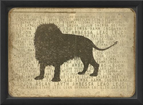 Artwork Factory 17764 EB Lion Silhouette Framed Print