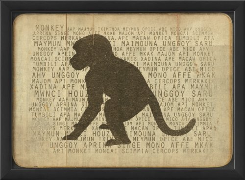 Artwork Factory 17770 EB Monkey Silhouette Framed Print