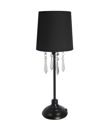 Picture of Simple Designs Table Lamp with Fabric Shade and Hanging Acrylic Beads