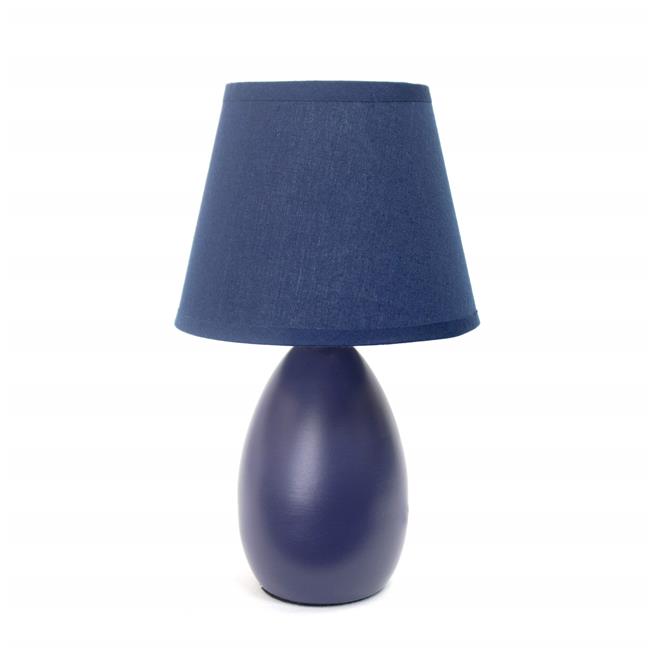 Small Oval Ceramic Table Lamp - Blue