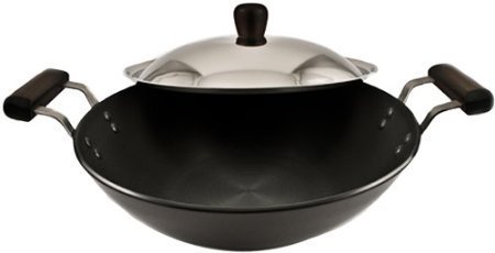 Picture of Hawkins L26 Futura Hard Anodised Deep-Fry Pan Kadhai with Steel Lid and Flat Bottom - 3.75 Litres