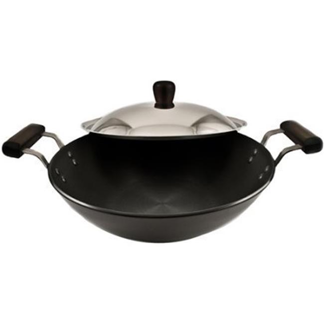 Hawkins L26 Futura Hard Anodised Deep-Fry Pan Kadhai with Steel Lid and Flat ...