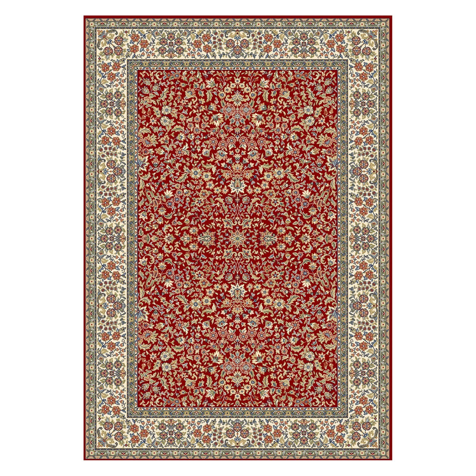 AN912570781414 Ancient Garden 7 ft. 10 in. x 11 ft. 2 in. 57078-1414 Rug - Red/Ivory