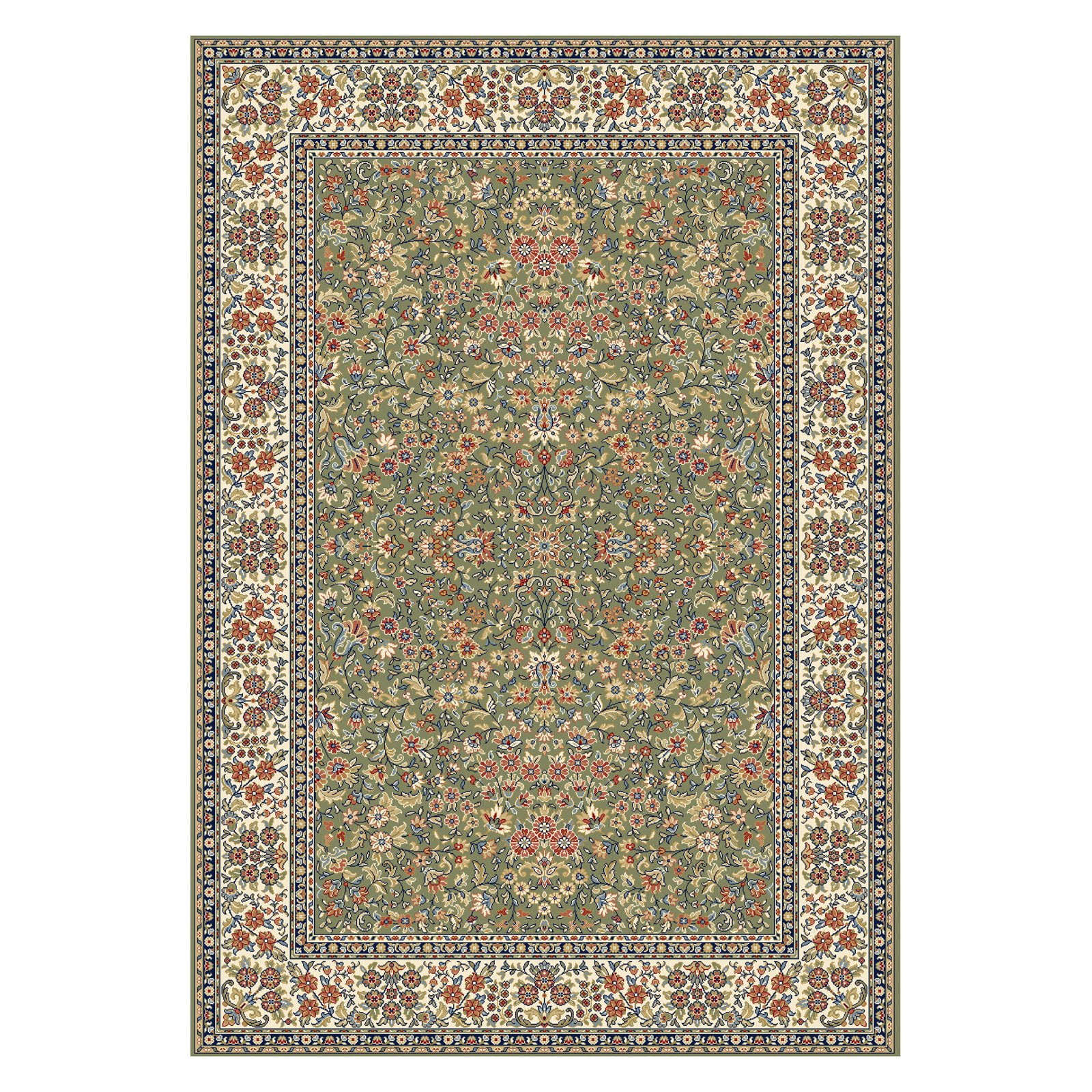 AN912570784444 Ancient Garden 7 ft. 10 in. x 11 ft. 2 in. 57078-4444 Rug - Green/Ivory