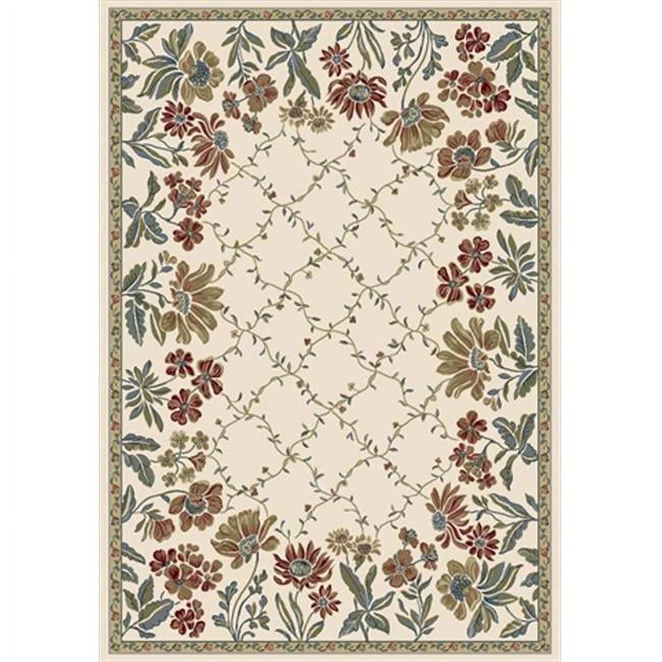 AN912570846464 Ancient Garden 7 ft. 10 in. x 11 ft. 2 in. 57084-6464 Rug - Ivory