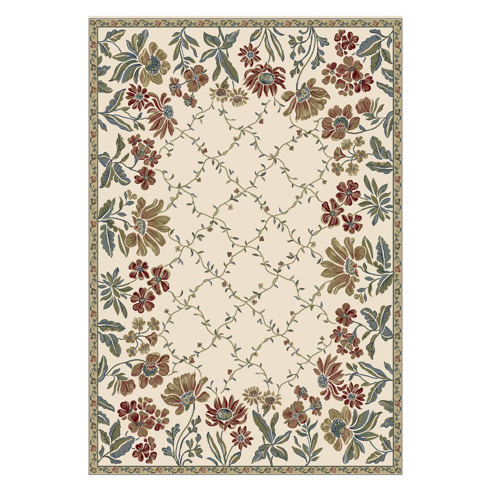 ANOV35570846464 Ancient Garden 2 ft. 7 in. x 4 ft. 7 in. Oval 57084-6464 Rug - Ivory