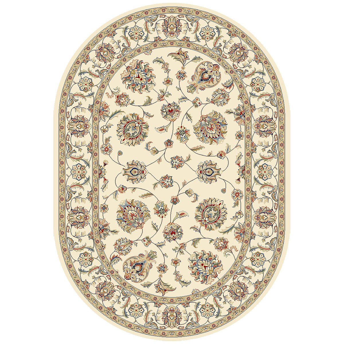 Ancient Garden Round Rug - Ivory - 5 ft. 3 in. - Luxurious Design