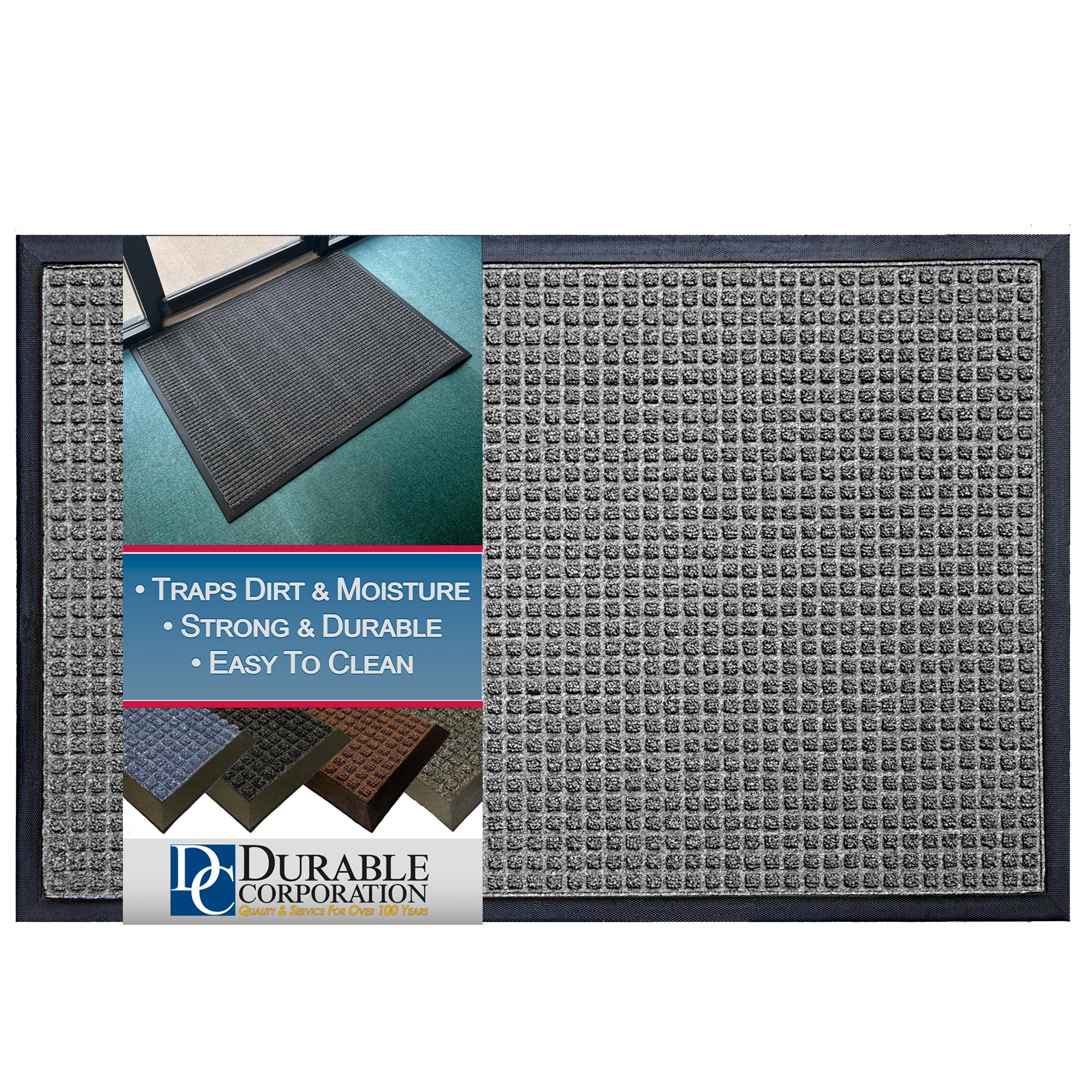 oration 630S0034GY 3 ft. W x 4 ft. L Stop-N-Dry Mat in Gray