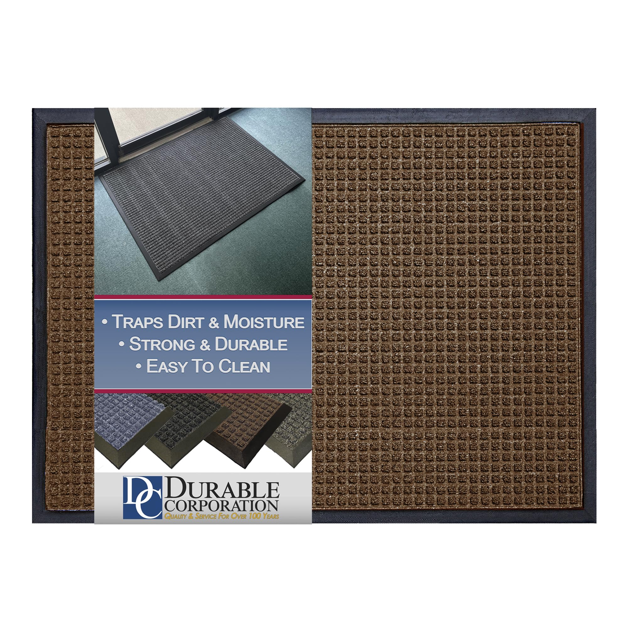 oration 630S0034BN 3 ft. W x 4 ft. L Stop-N-Dry Mat in Brown