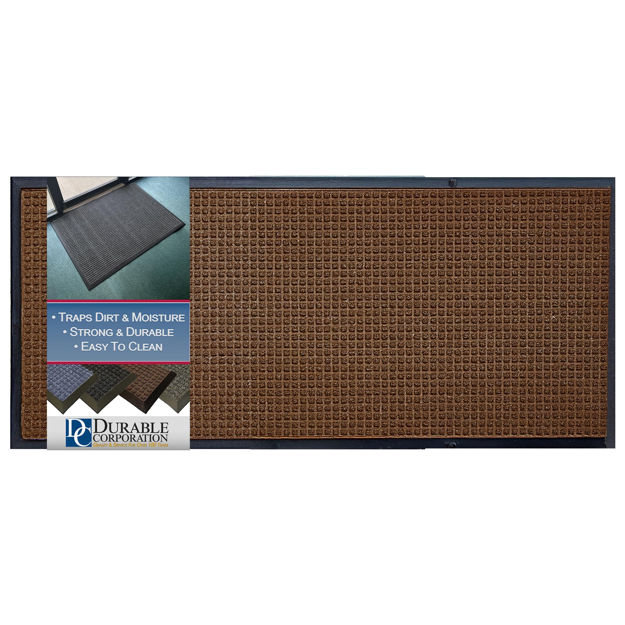 oration 630S0046BN 4 ft. W x 6 ft. L Stop-N-Dry Mat in Brown