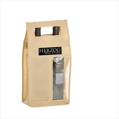 2 Bottle Wine Tote - Pack of 50 Khaki