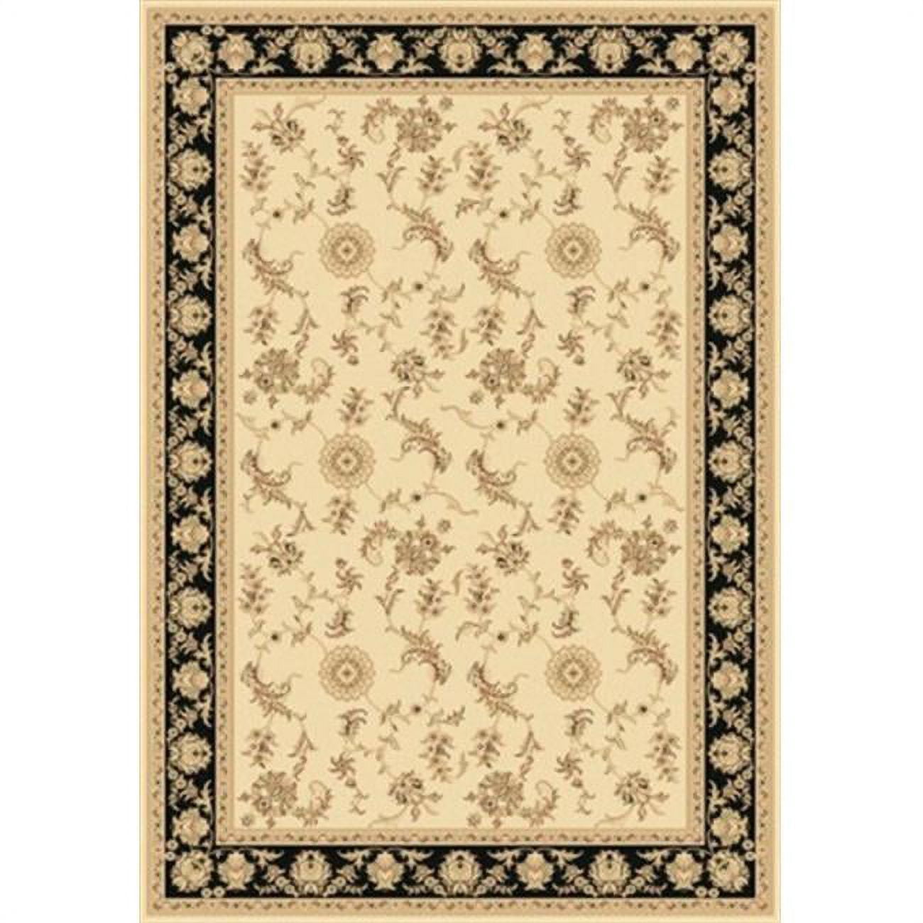 Legacy Rectangular Rug - Ivory/Black - 2' x 3.6' - Durable Polypropylene