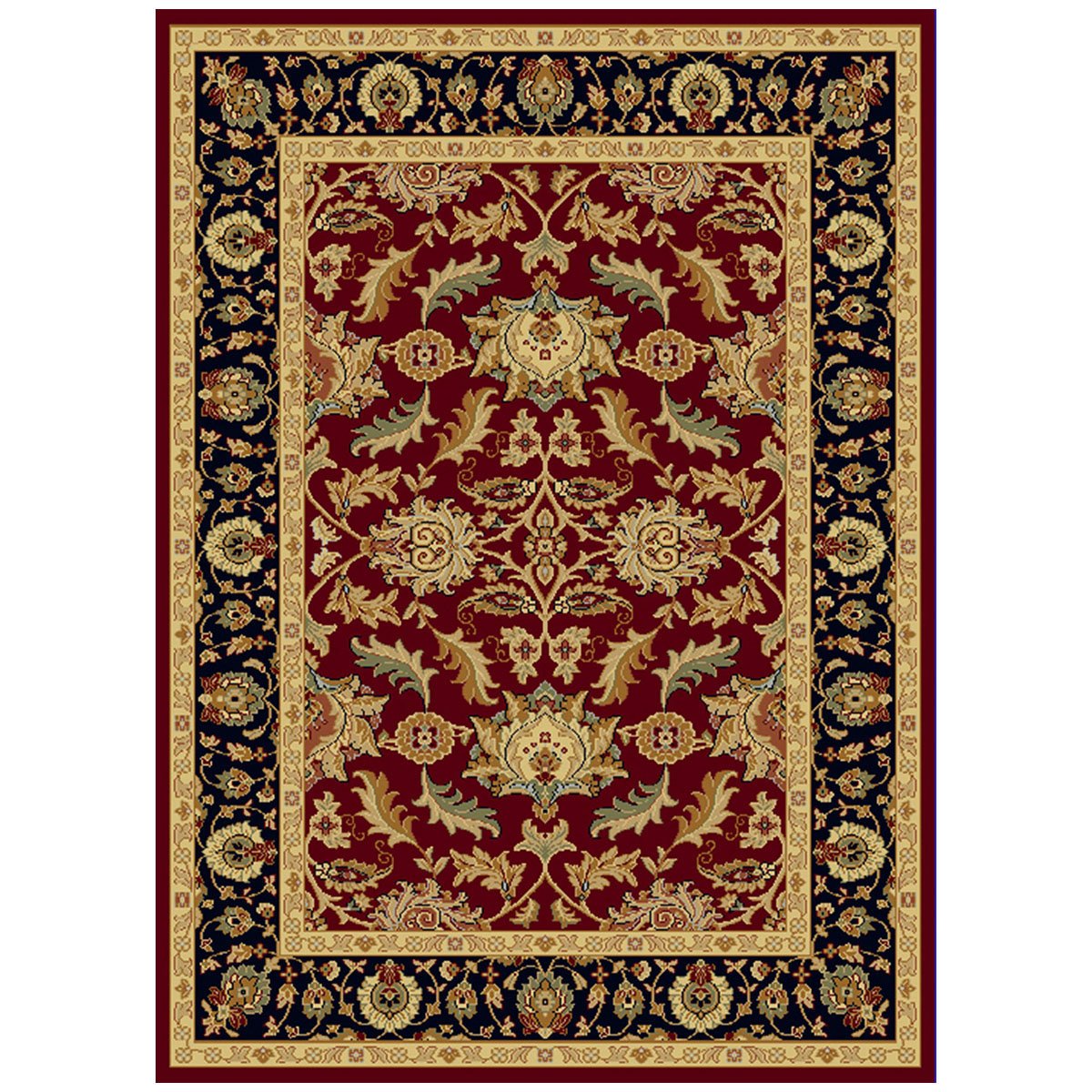 Yazd Red 2' x 7.7' Rug - Traditional Design - Durable Polypropylene