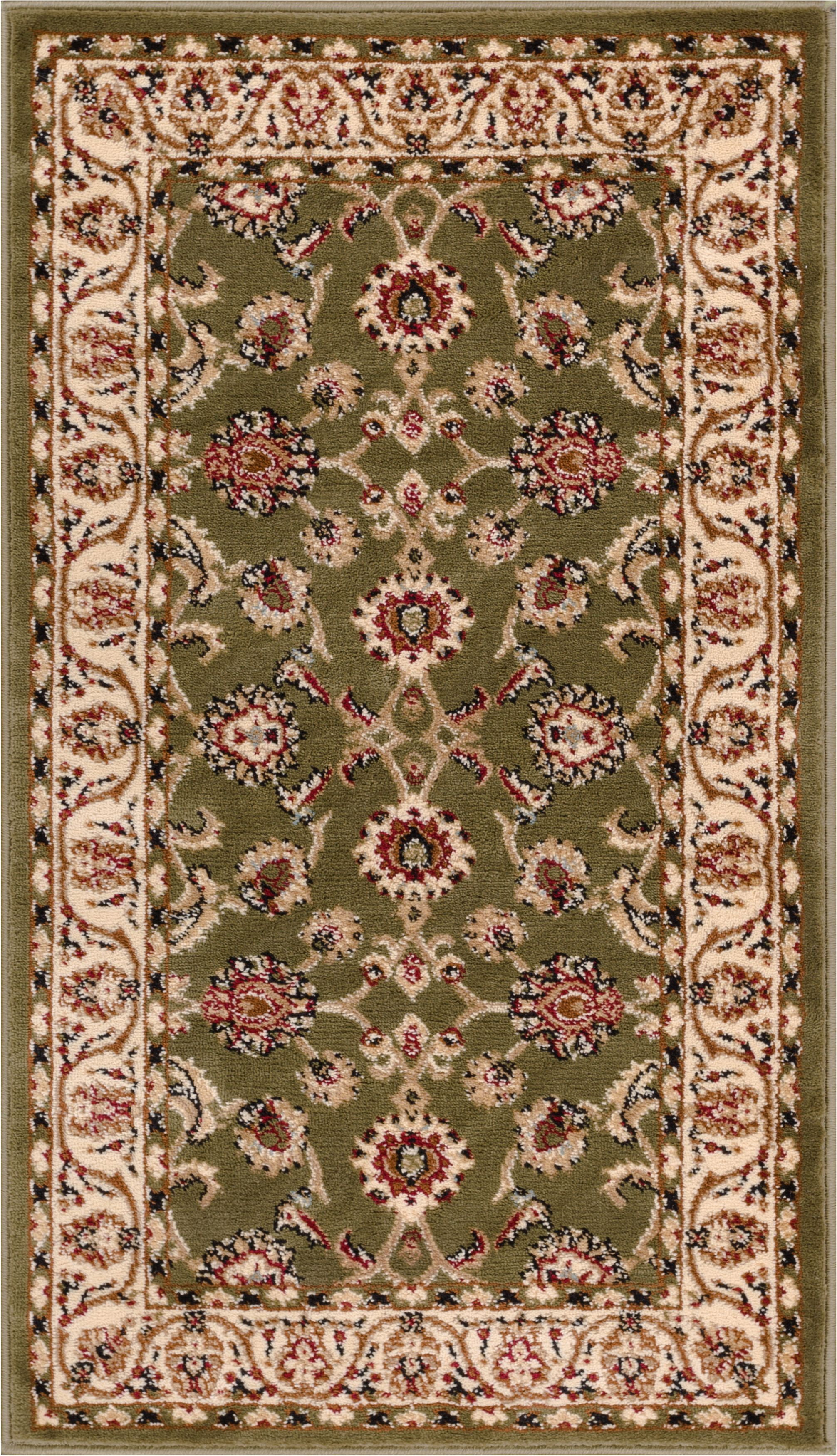 Barclay Sarouk 2 ft. 3 in. x 3 ft. 11 in. Rectangular Area Rug in Green