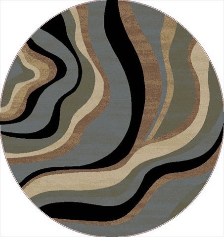 Barclay Nirvana Waves 5 ft. 3 in. Round Area Rug in Multi/Blue