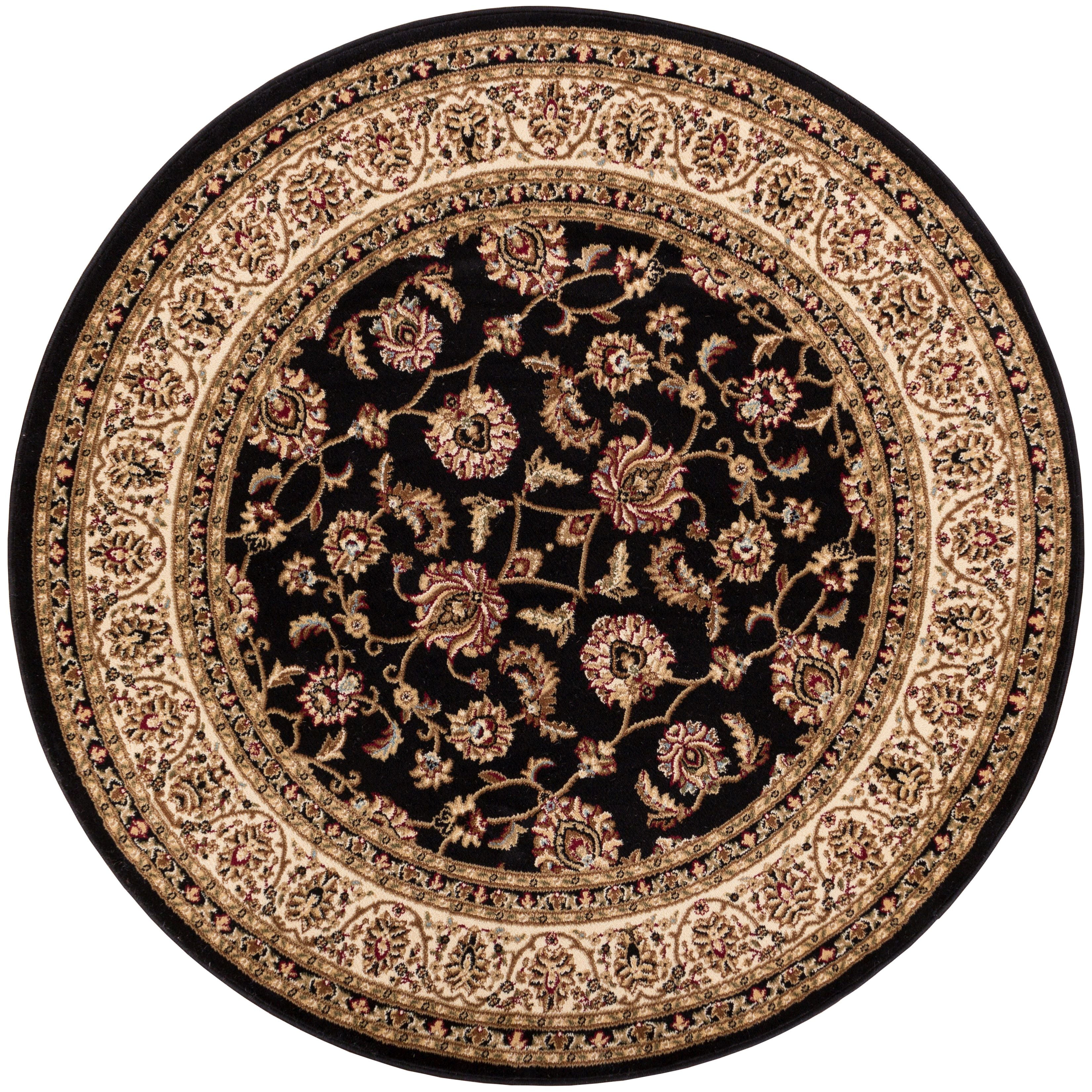 549330 Barclay Sarouk 5 ft. 3 in. Round Area Rug in Black