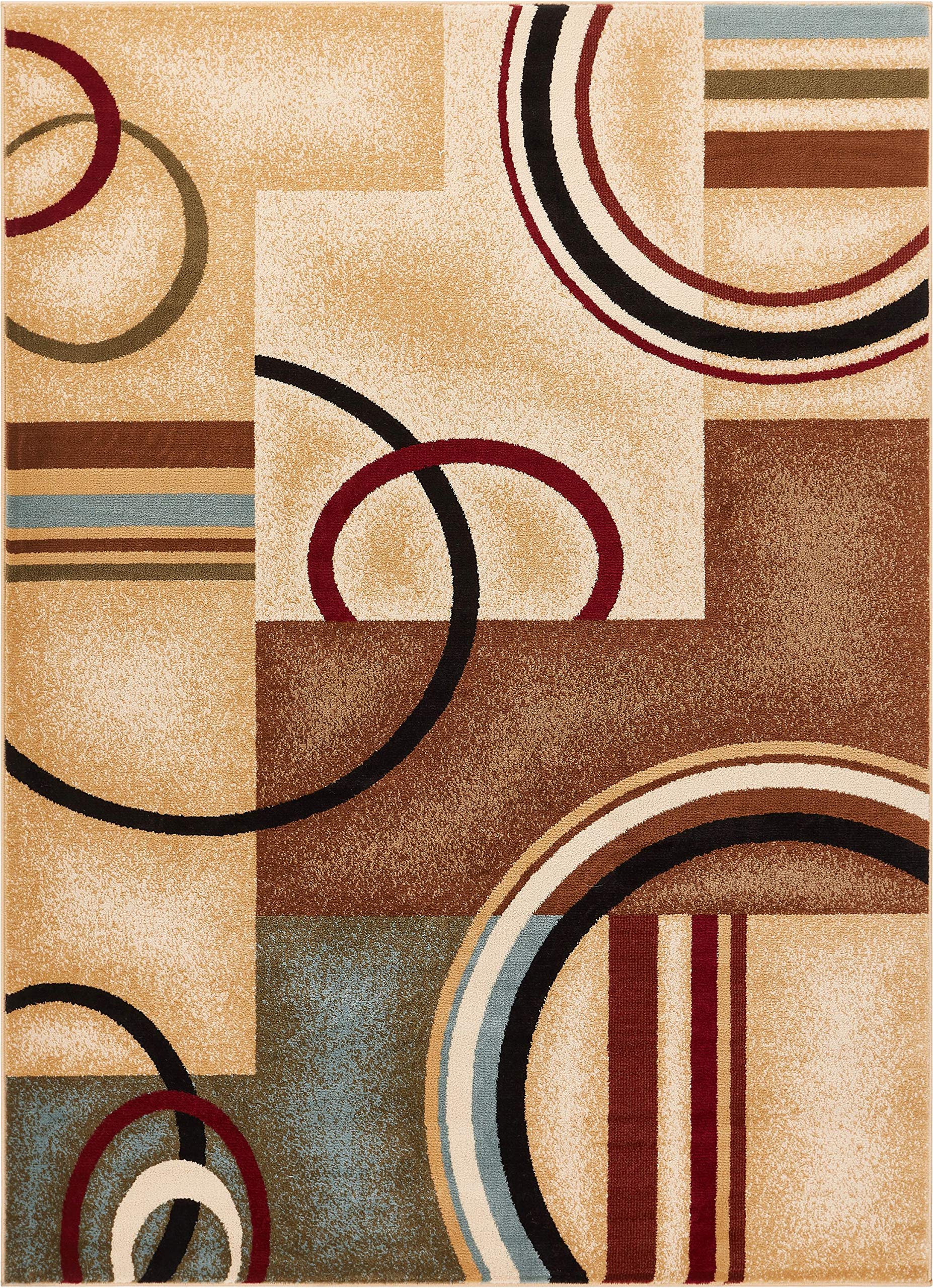 Barclay Arcs and Shapes 5 ft. 3 in. x 7 ft. 3 in. Rectangular Area Rug in Ivory