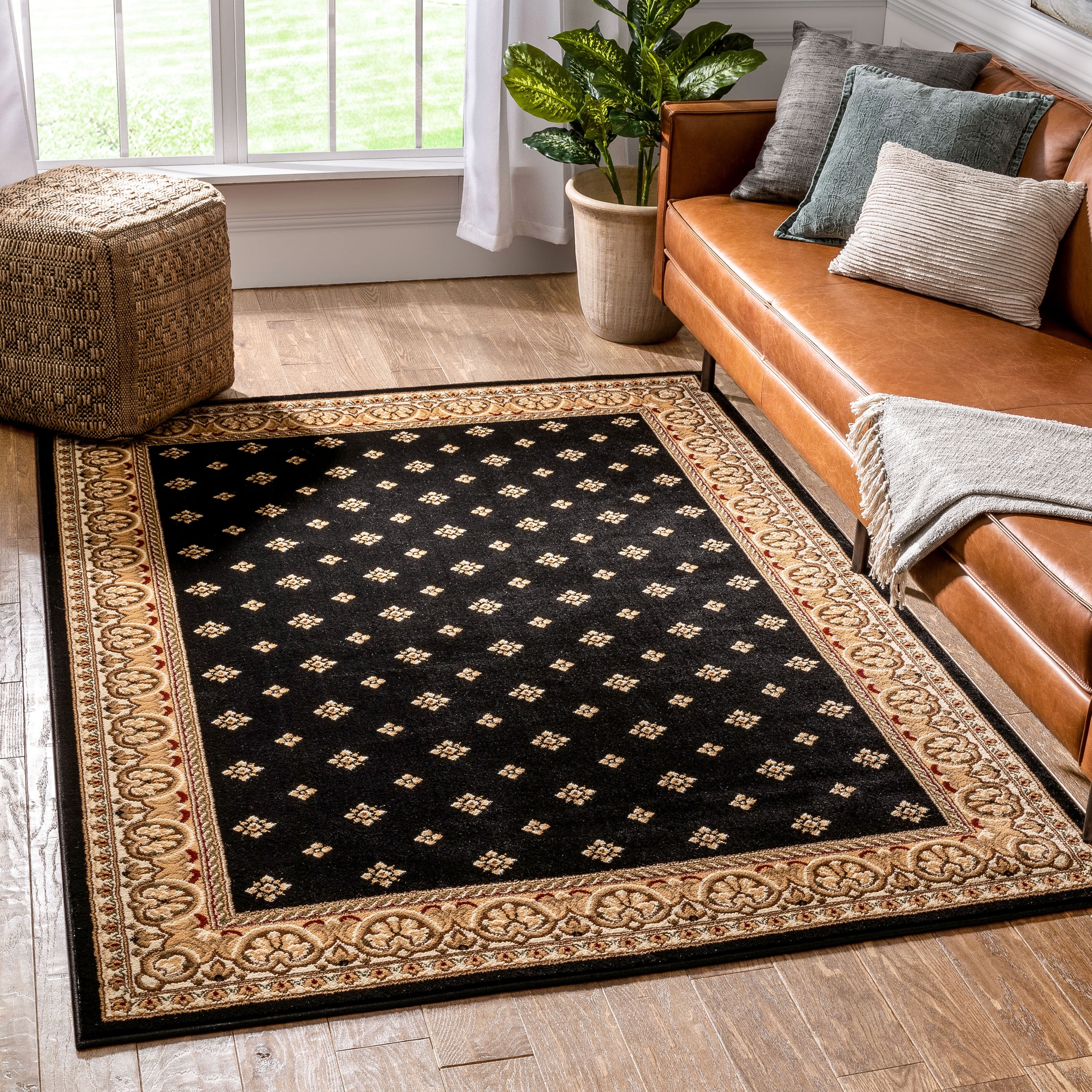 548937 Barclay Hudson Terrace 7 ft. 10 in. x 9 ft. 10 in. Rectangular Area Rug in Black