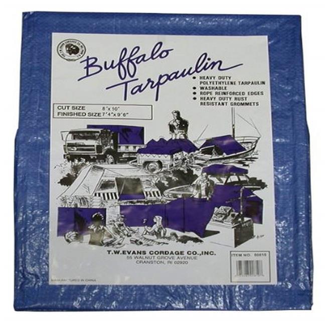 T.W. Evans Cordage 00810 8 ft. x 10 ft. Buffalo Poly Tarpaulin in Blue