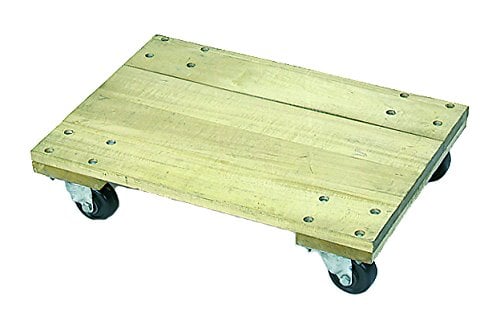 Solid Wood Dolly - Natural Finish - 24 in. x 16 in. - Set of 4 Casters - Durable Design