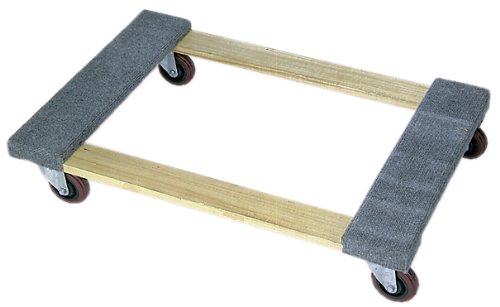 272060 Open Deck Wood Dolly With Carpeted Ends - With 3 in. Casters 30 in. x 18 in.