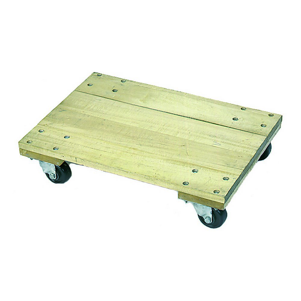Solid Wood Dolly - Natural Finish - 36 in. x 24 in. - Includes 4 Casters - Durable Design