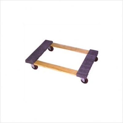 272071 Open Deck Wood Dolly With Carpeted Ends - With 4 in. Casters 36 in. x 24 in.