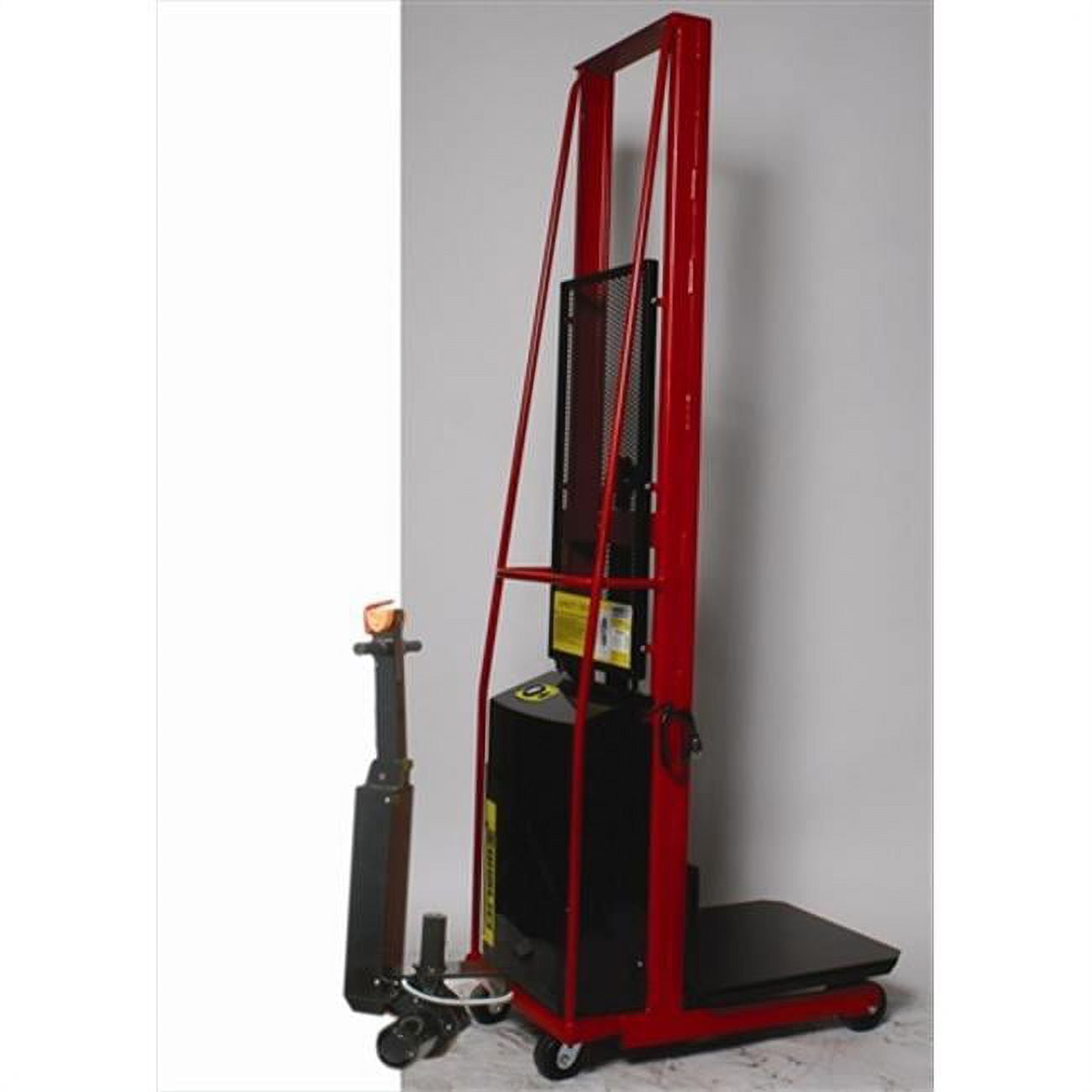 261035-PD Adjustable Span Straddle Fork Stacker With Power Drive System - 64 in. Raised Height