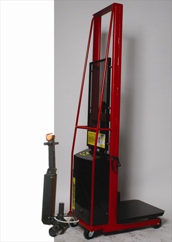 261036-PD Adjustable Span Straddle Fork Stacker With Power Drive System - 76 in. Raised Height