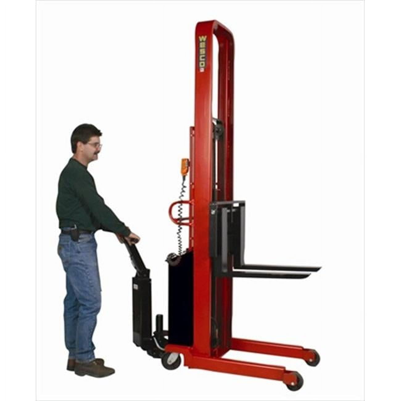 Powered Fork Stacker With Power Drive System 1500 Lb - 76 in. Raised Height