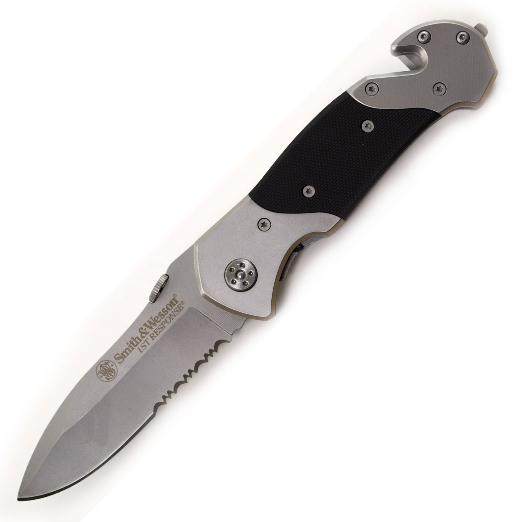 First Response Folder Stainless Steel 40% Serrated Drop Point Blade Folder Knife