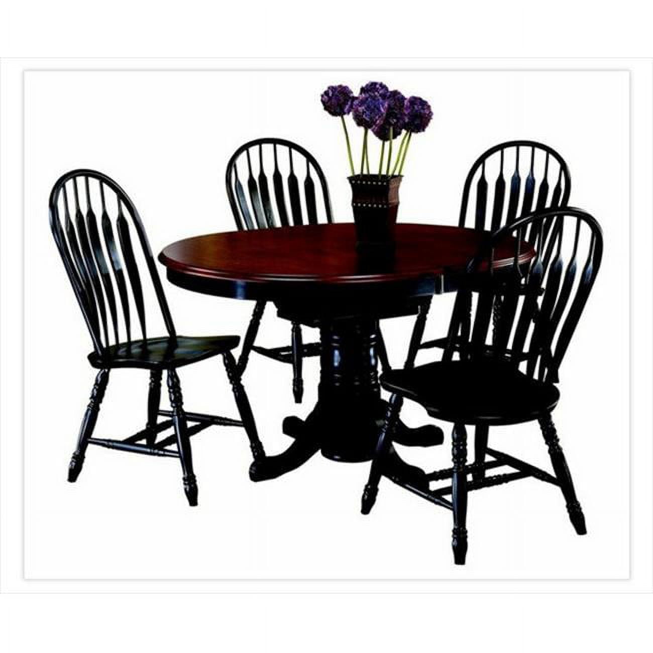 5 Piece Pedestal Dining Set with Comfort Back Chairs