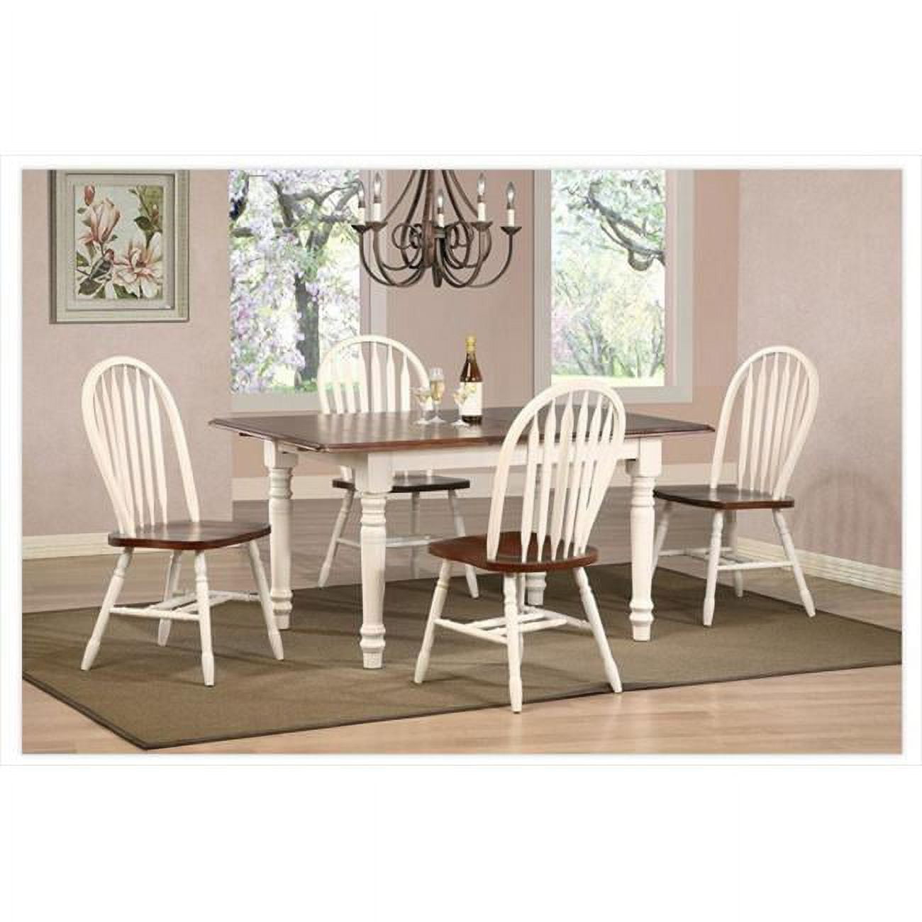 Andrews 5 Piece Butterfly Dining Set with Arrowback Chairs