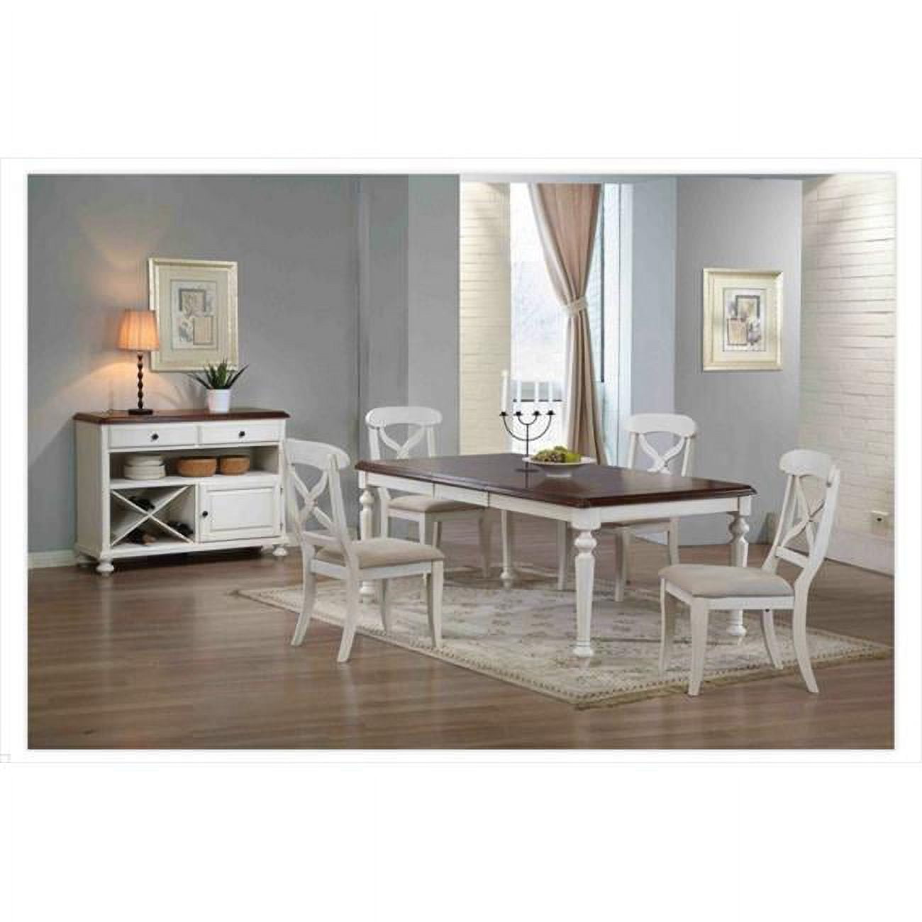5 Piece Andrews Butterfly Leaf Dining Table Set in Antique White