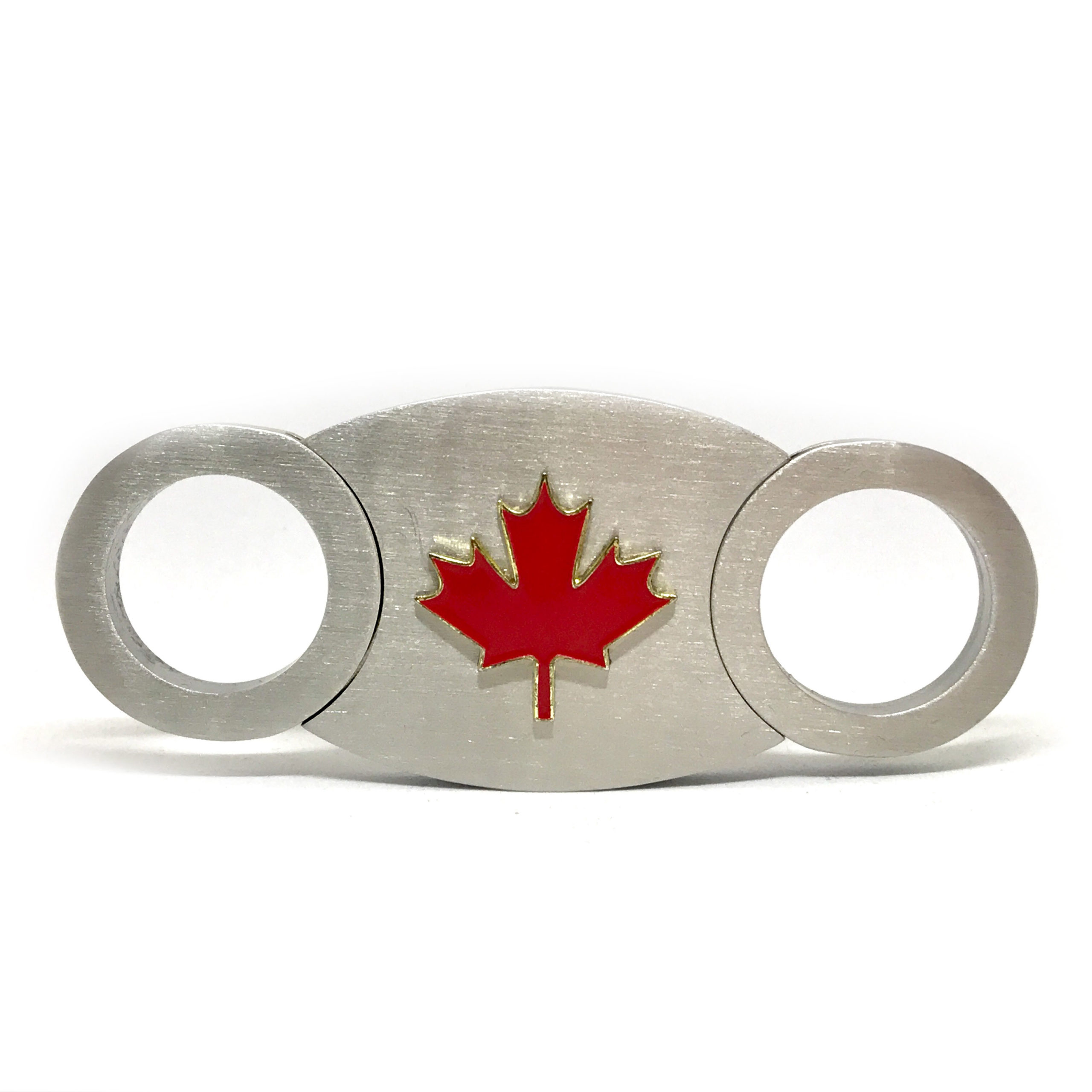 Picture of Cigar Cutters by Jim CT-CML1 Stainless Steel Closed Guillotine Cutter With Canadian Maple Leaf Embellishment