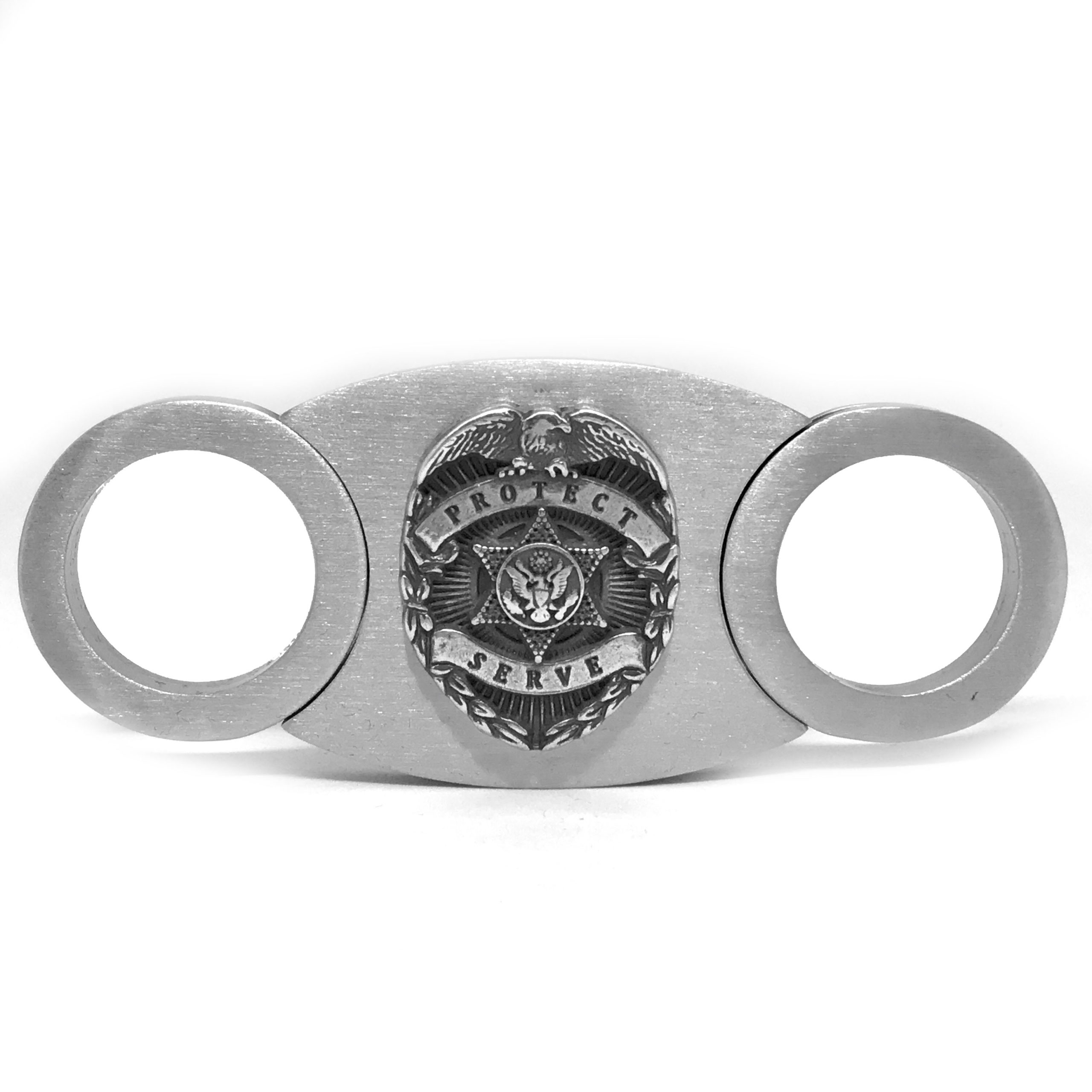 Picture of Cigar Cutters by Jim CT-PLM1 Stainless Steel Closed Guillotine Cutter With Law Enforcement Embellishment