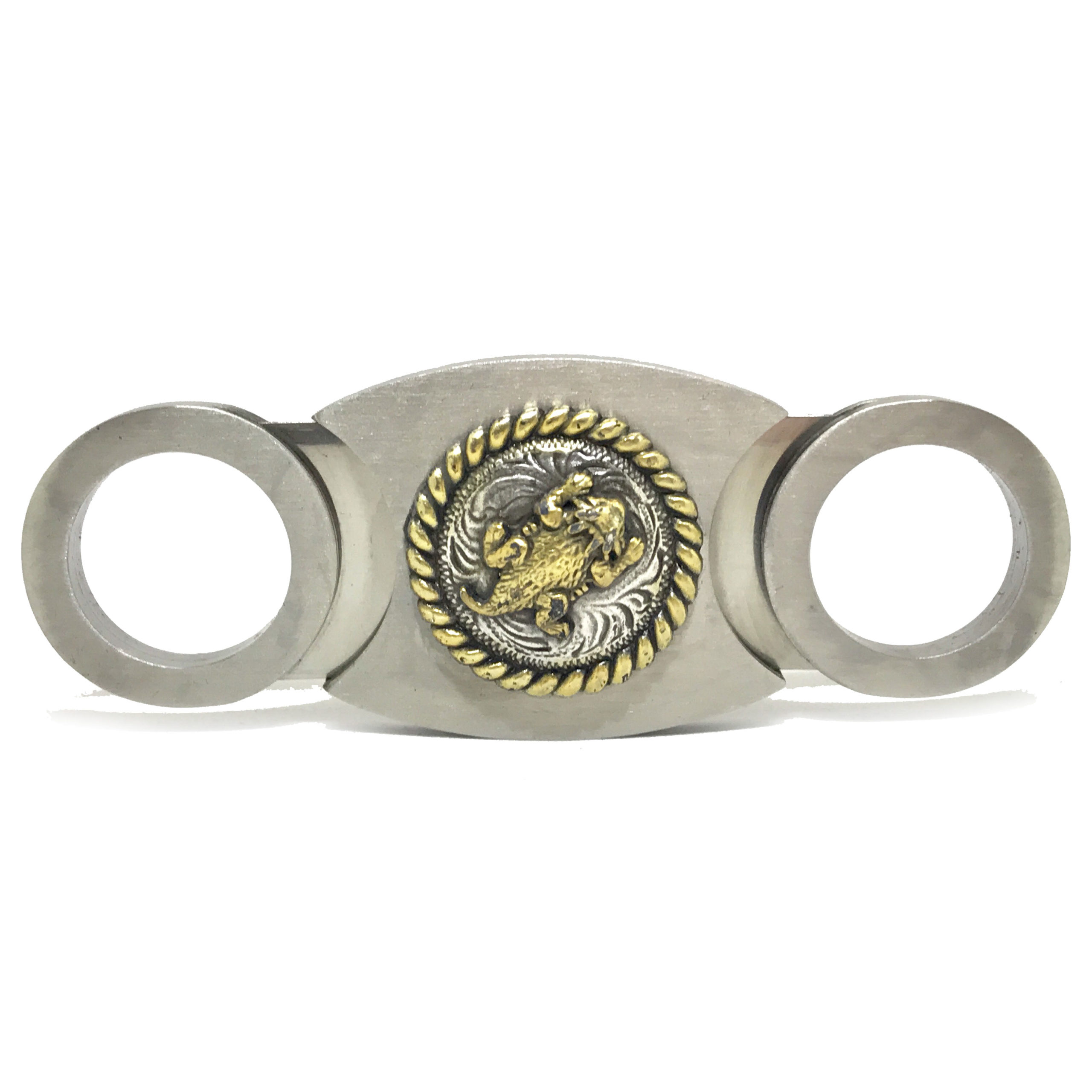 Picture of Cigar Cutters by Jim CT-HTD1 Stainless Steel Closed Guillotine Cutter With Horned Toad Embellishment