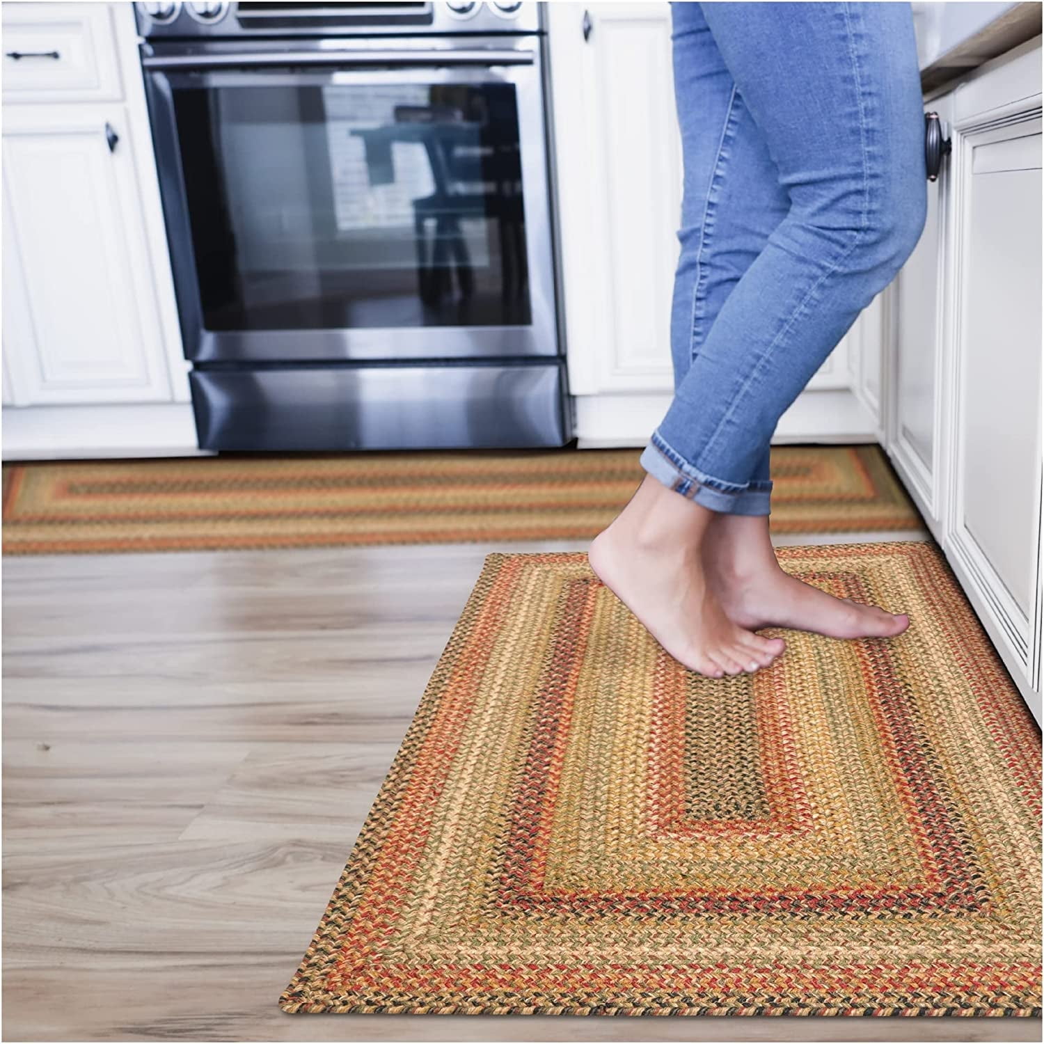 512048 Russet Hudson Jute Braided Rugs - Rectangle -  2 ft 3 in x 3 ft 9 in