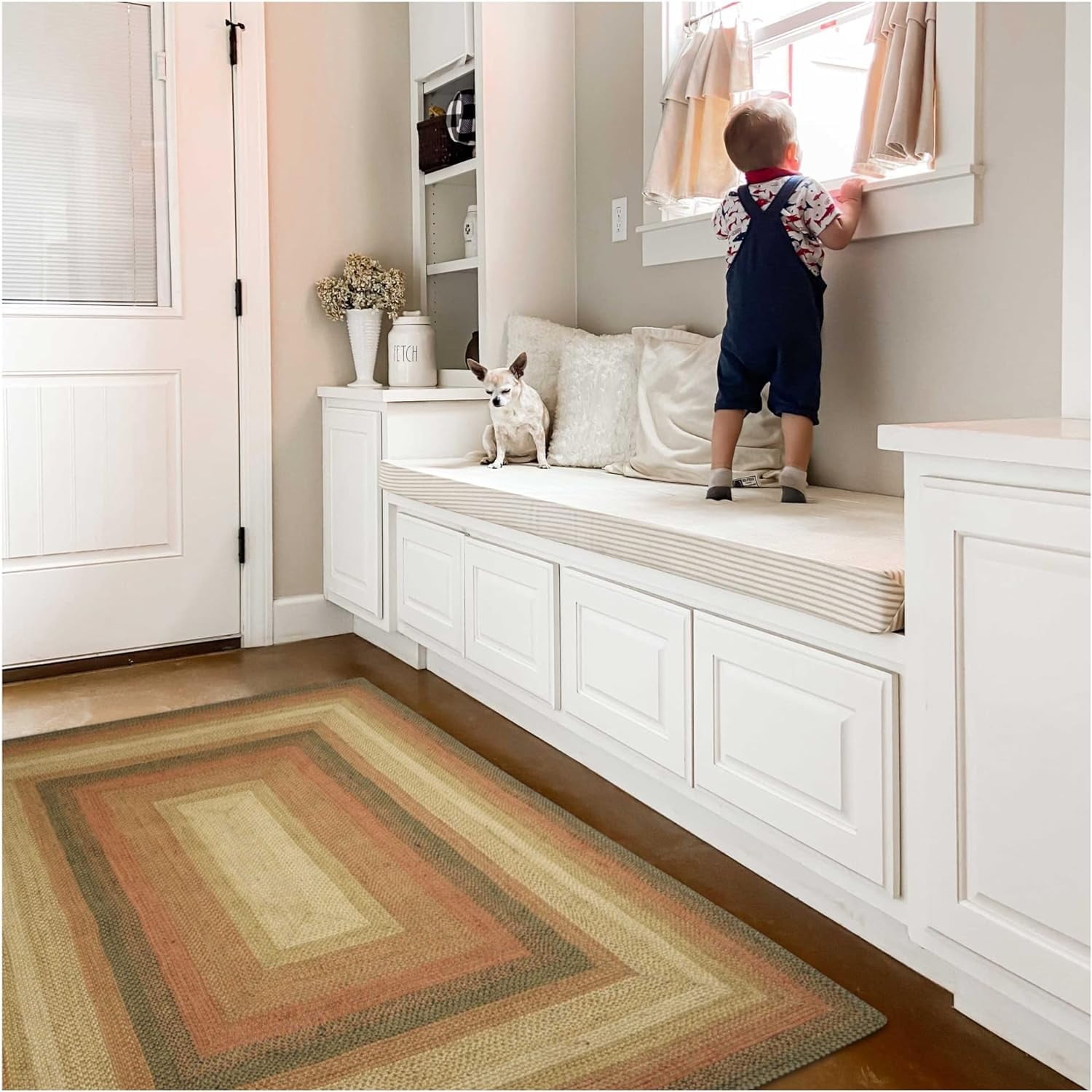 516046 Russet Hudson Jute Braided Rugs - Rectangle - 2 ft 6 in x 6 ft