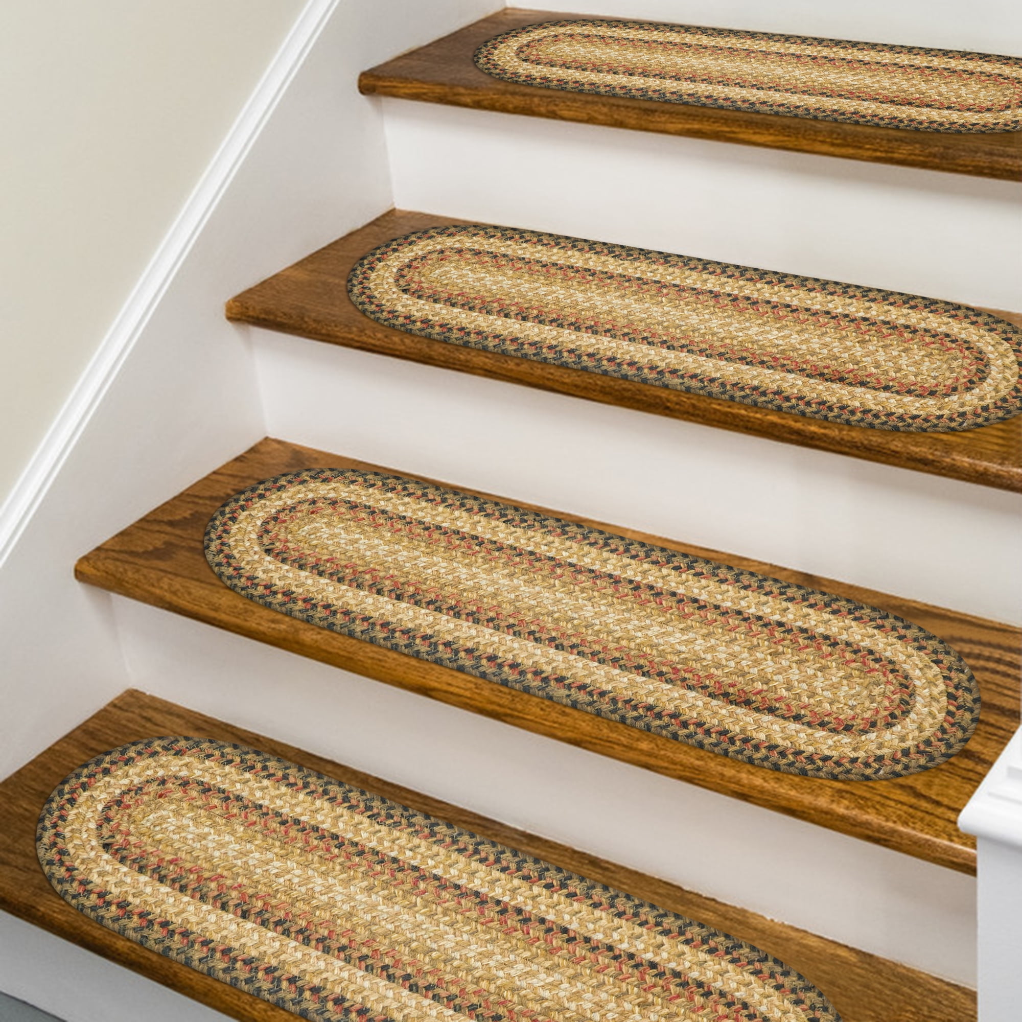 596048 Russet Hudson Jute Braided Rugs - Oval - set of 13 -  8 in x 2 ft 4 in