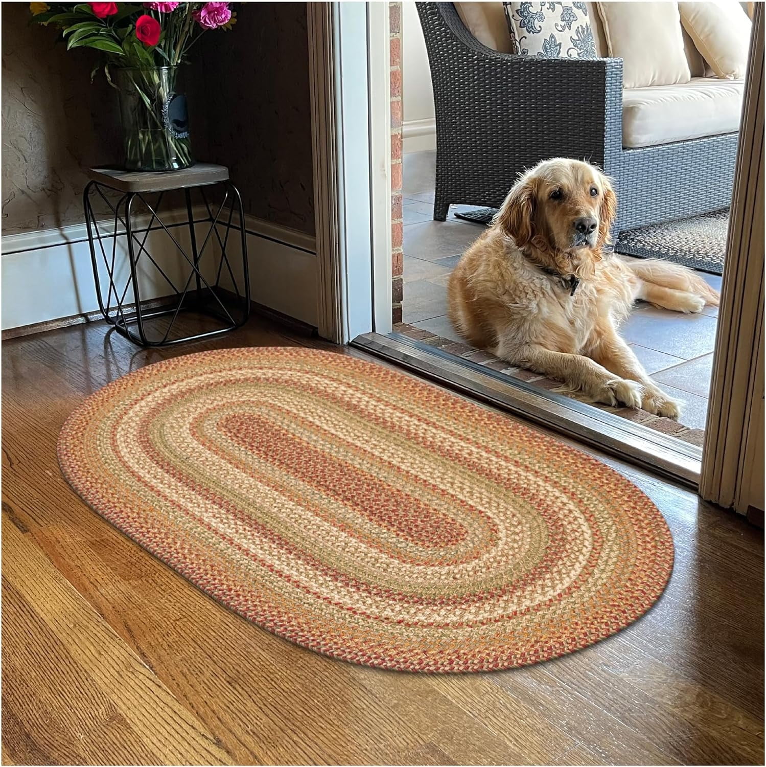 501073 Harvest Hudson Jute Braided Rugs - Oval - 1 ft 8 in x 2 ft 6 in