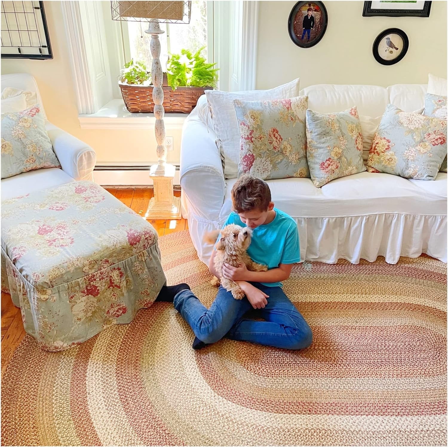 Harvest Hudson Jute Braided Rugs - Oval -  5 ft x 8 ft