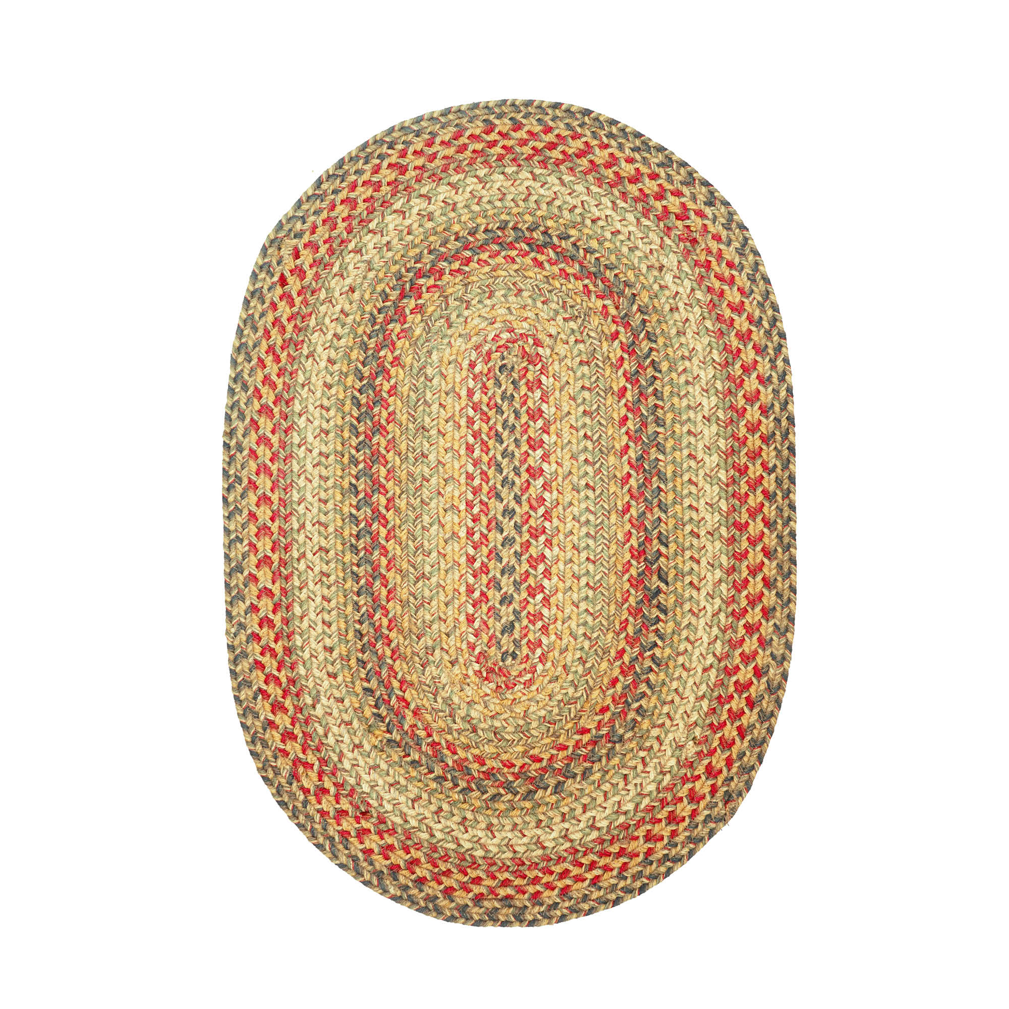 503091 Kingston Hudson Jute Braided Rugs - Oval - 4 ft x 6 ft