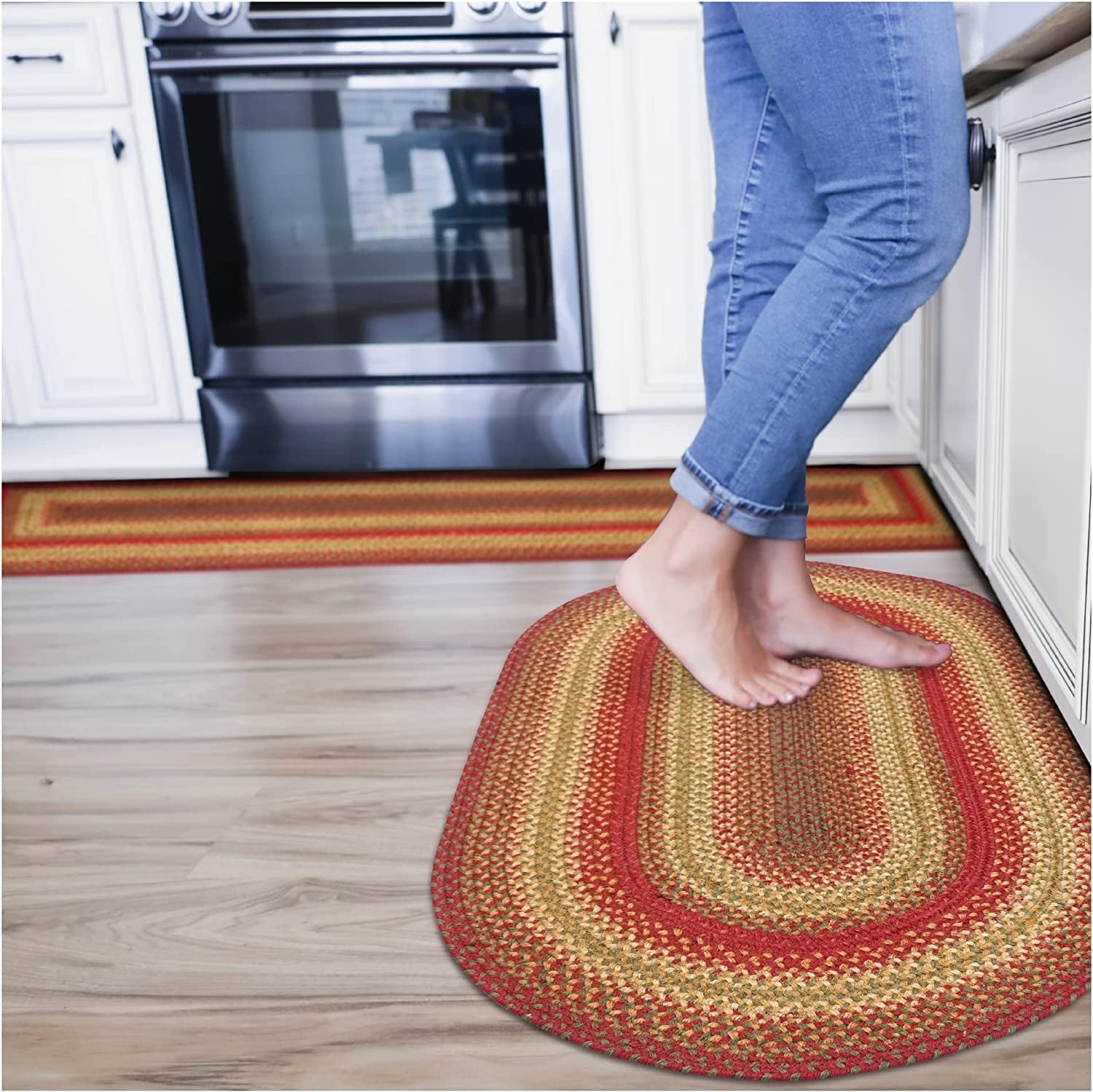 Cider Barn Hudson Jute Braided Rugs - Oval - 1 ft 8 in x 2 ft 6 in