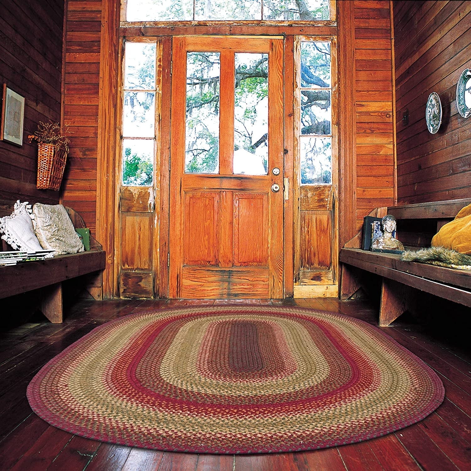 504128 Cider Barn Hudson Jute Braided Rugs - Oval - 5 ft x 8 ft
